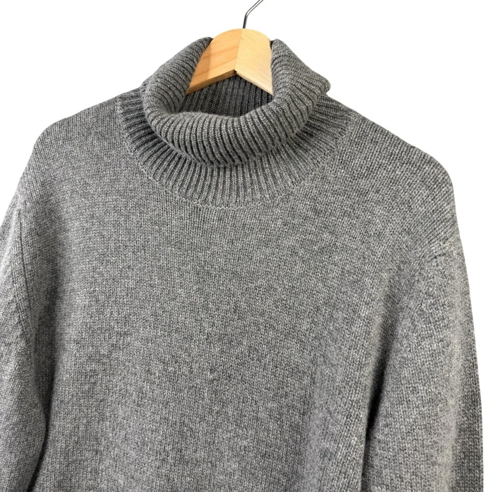 Private White VC Mens 100% Cashmere Turtleneck Sweater Gray Scotland Size 5